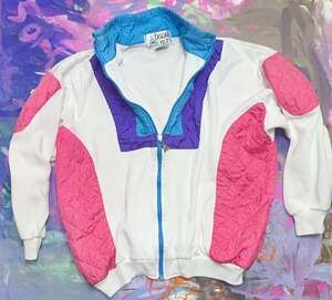 Casual Isle Vintage 80s Colorblock Windbreaker Jacket